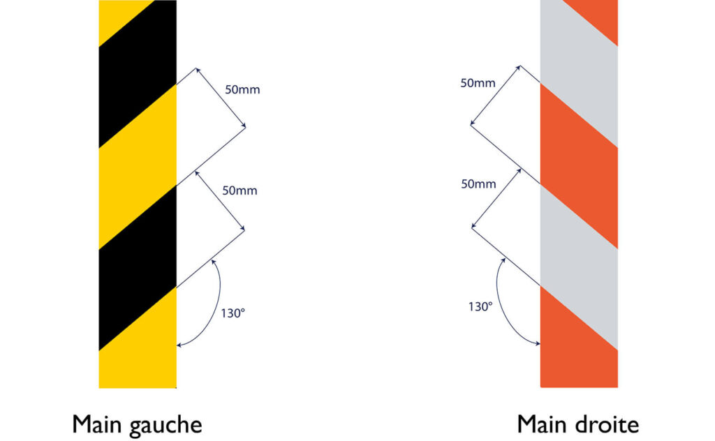 H6601 Hazard Reflective Tape Left Hand + Right Hand Dimensions FR - Vertical