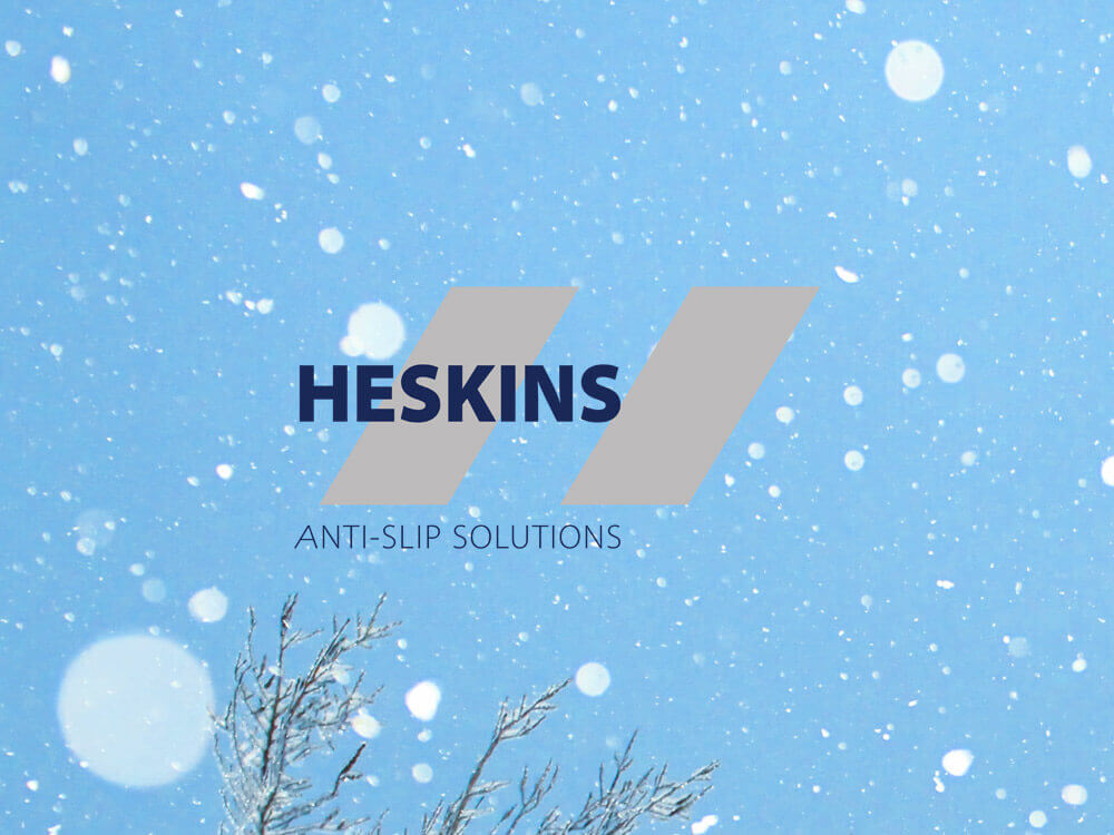 Merry Christmas & A Happy New Year from Heskins! Heskins Logo on Winter background