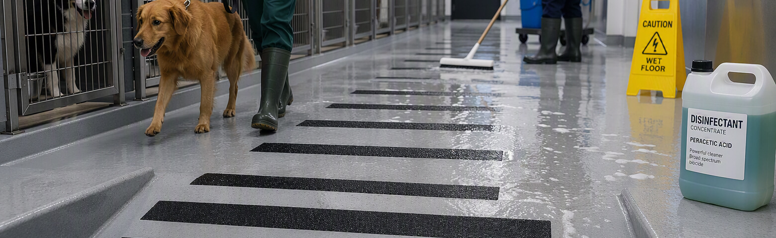 Chemical Resistant Tape in Veterinary being Cleaned