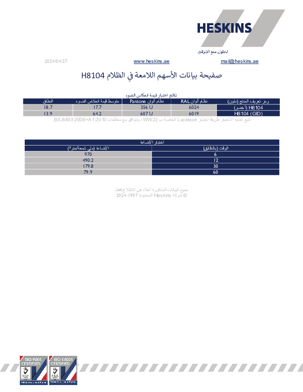 صفيحة بيانات الأسهم اللامعة في الظلام H8104.pdf